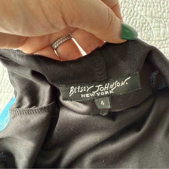 Vintage 90s Betsey Johnson Silk Floral Print Spaghetti Strap Maxi Dress - Picture 9 of 15